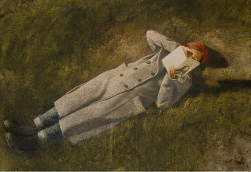 Figure Reading on Grass 1