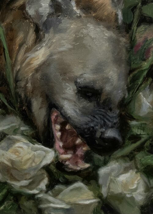 Hyena with White Roses